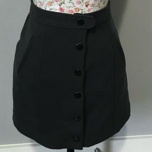 BDG dark gray/black button down skirt
